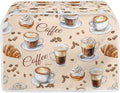 Coffee Croissant Print 2 Slice Toasters Cover with Handle Stain Resistant Bread Maker Covers Kitchen Small Appliance Dust-Cover Kitchen Accessories for Toaster