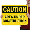 SmartSign "Caution - Area Under Construction" Sign | 18" x 24" Aluminum