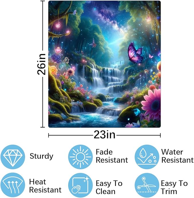 Dishwasher Magnet Cover Forest Flower Water Dishwasher Decorative Cover Front Dishwasher Door Cover Reuseable Dishwasher Cover Panel Decal for Kitchen Refrigerator Home Appliances 23" X 26"