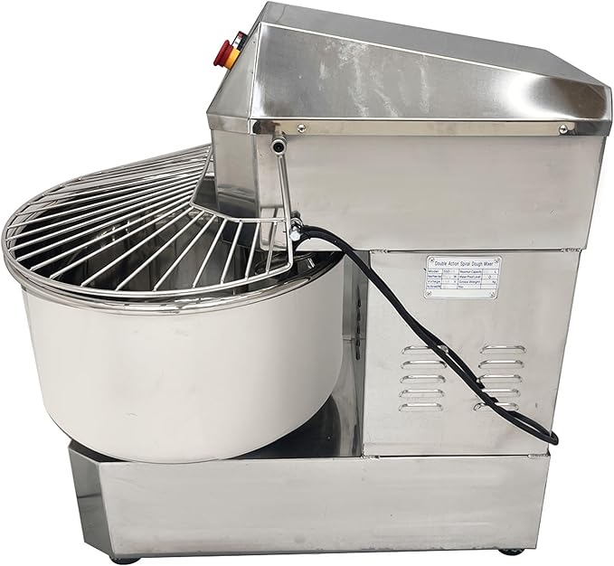 TECHTONGDA Commercial Dough Mixer 50L Food Mixer Stainless Steel Stand Mixer Dual Rotating Dough Kneading Machine with Double Speed Heavy Duty Pizza & Bread Dough Mixer for Restaurant Pizzeria 110V