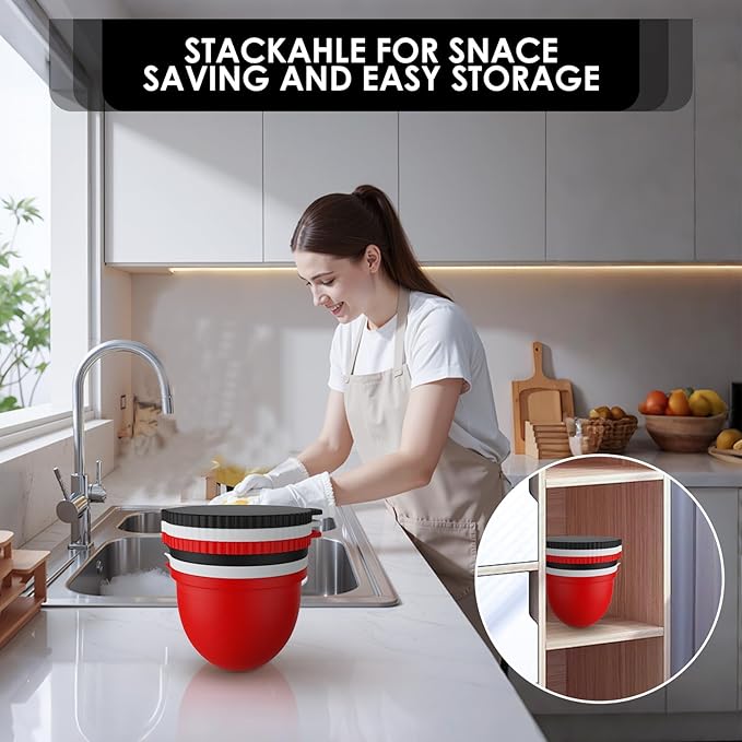 Silicone Bowl Liners for 5 QT KitchenAid Mixers, 3 Set Silicone Bowls with Lids,Quick Replacement, Multi-Occasion