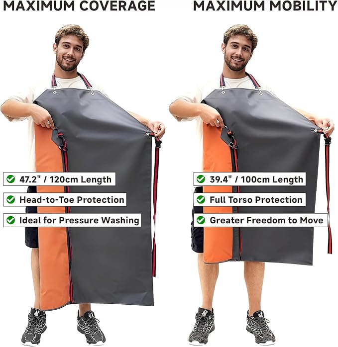 GoldPig Thick Rubber Apron: Waterproof, Chemical Resistant, Adjustable Neck & Belt for Dishwashing, Gardening, Butchering