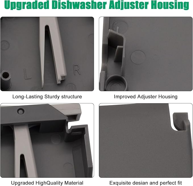 Upgraded W10320664 Dishwasher Dishrack Adjuster Housing Left Hand, For whirlpool kenmore Dishwasher Top Rack Parts WDT730PAHZ0 WDT750SAHZ0 (Left)