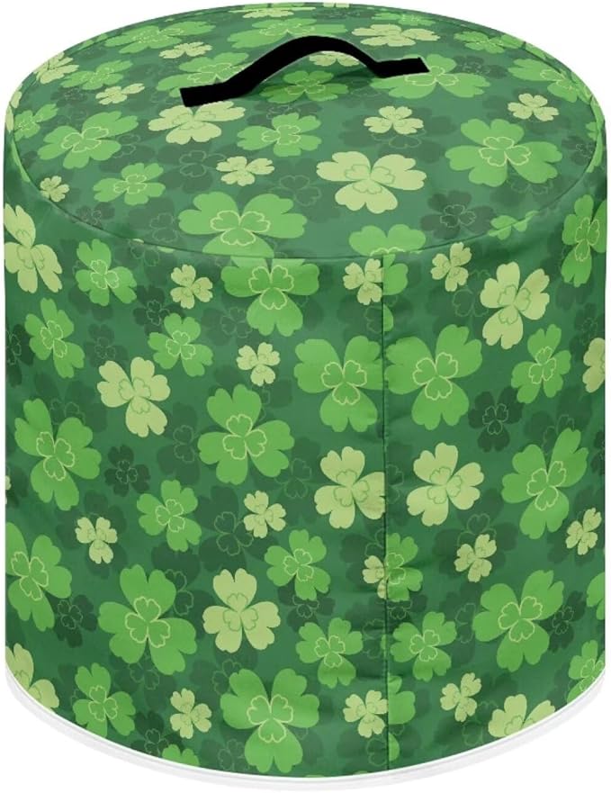 Four Leaf Clover Shamrock Print Dust Cover for 3 Quart Instant Pot, St. Patrick's Day Dust Proof Pressure Cooker Cover Electric Appliance Cover Air Fryer Accessories with Pocket and Handle