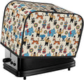 2 Slice Toaster Dust Cover, Circus Elephant Clown Foldable & Portable with Pocket, Dust & Fingerprint Protection Kitchen Cover