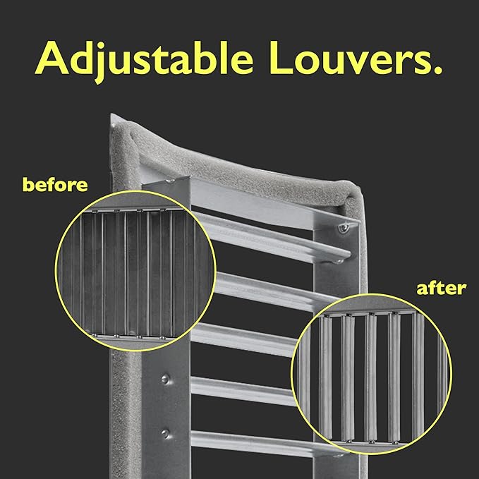 13" x 3" Grille for Round Spiral Duct - Galvanized Steel Register Vent Cover for HVAC Ducting System - 2 Way Adjustable Louver Blades - Air Duct Ventilation Grill Conditioner/Air Exhaust