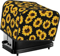 Sunflower Stylish Black 4 Slice Toaster Cover, Waterproof Toaster Dust Cover Bread Maker Protective For Small Kitchen Appliance Dining Room Table Home Decor Gifts