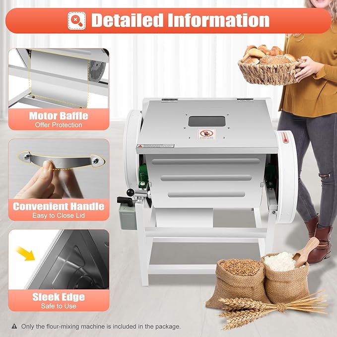 Commercial Dough Mixer 30Qt Commercial Food Mixer 1500W 110V Electric Dough Mixer Heavy Duty Dough Blender Kneading Machine with 90 Degree Tilt for Bakery Pizzeria Restaurant School