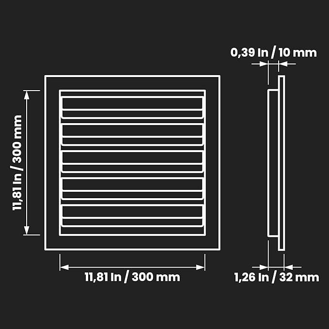 Repa Market 12" x 12" Inch Heavy Duty Galvanized Steel Exhaust Vent - Air Intake Wall Louvered Vent Grille - Outdoor/Indoor HVAC Vent Register - HVAC Crawl Space Durable Air Gable Vent