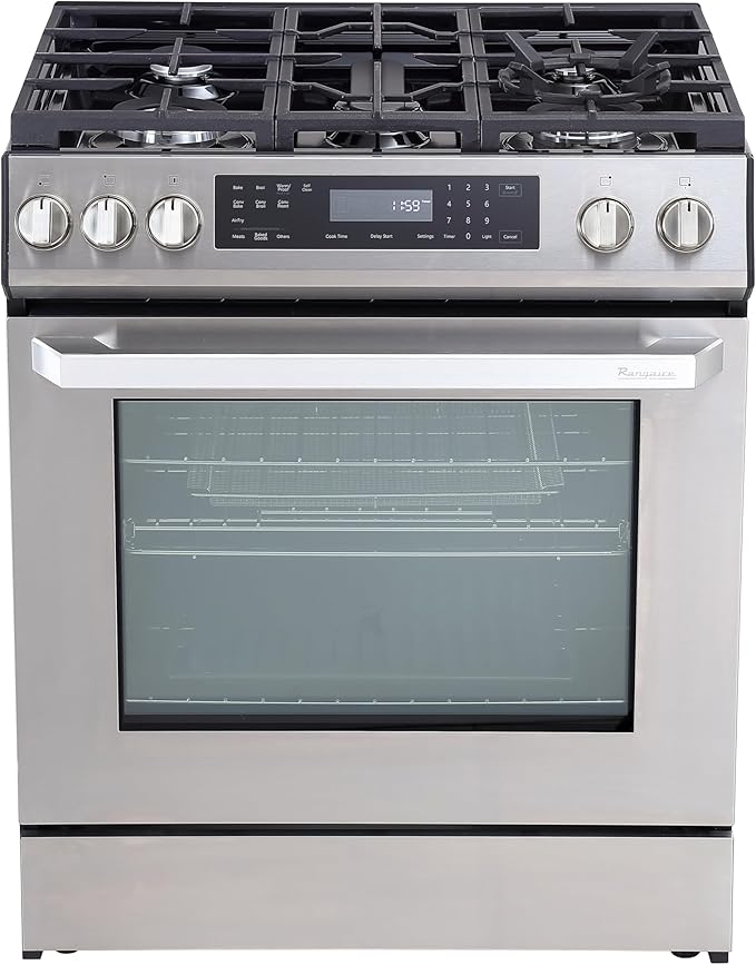Rangaire RRG303GS 30" Glass Touch Gas Range Oven - Stainless Steel, Sealed Burners, True Convection, Self Cleaning, Easy Reach Racks