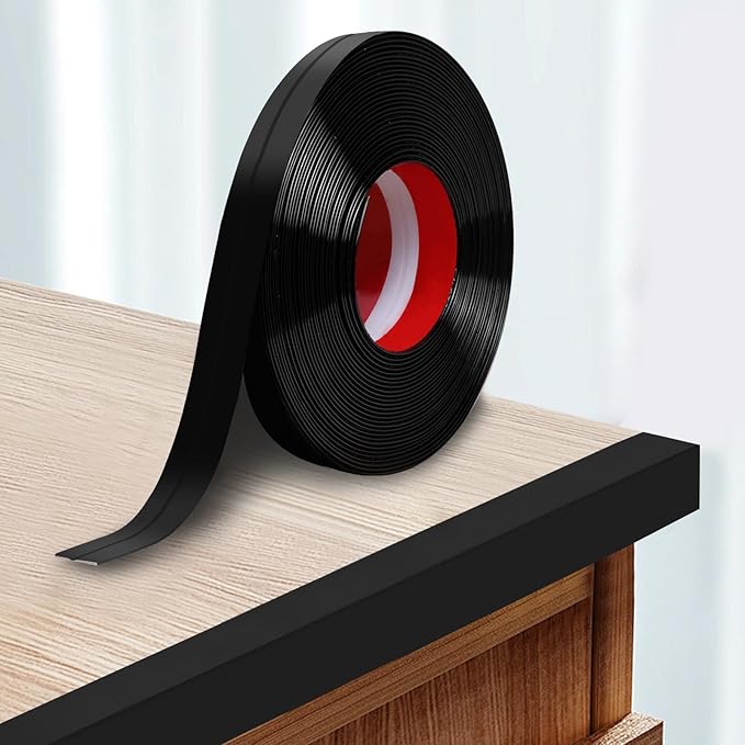 Storystore Wall Corner Protector Moulding Trim 0.8 inch x 10 Ft,Peel and Stick Corner Moulding Trim, Self Adhesive Corner Guards Edge Protector for Wall Edge Corner, Countertop,Black