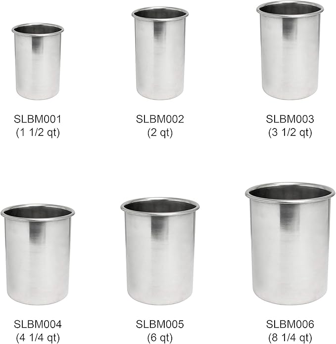 Thunder Group SLBM006 Bain Marie Pot 8-1/4 Quart Polished Exterior and Satin Interior