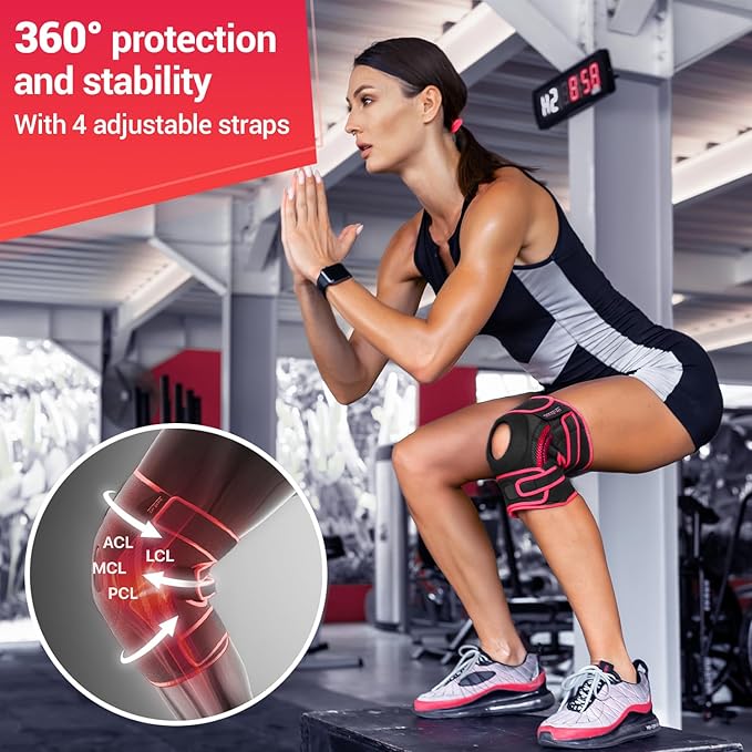 DR. BRACE ELITE Knee Brace with Side Stabilizers & Patella Gel Pads for Maximum Knee Pain Support and knee recovery for men and women-Please Check How To Size Video (Sunrise, XX-Large)