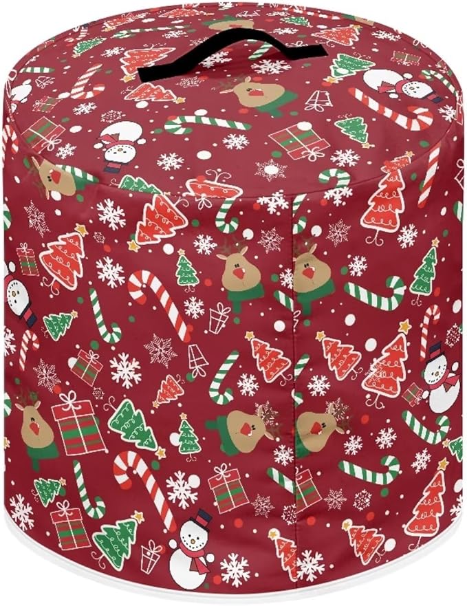 Dust Cover Compatible with 3 qt Electric Pressure Cooker Rice Cooker and Air Fryer Insulated Protective Cover Keep Appliance Clean Christmas Decor, Elk Snowman Candy Canes