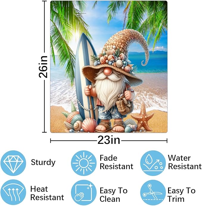 Summer gnome Starfish Beach Dishwasher Magnet Cover for The Front Dishwasher Door Cover Panel Decals Magnetic Refrigerator Cover for Kitchen Farmhouse Home Decor 23 X 26 in