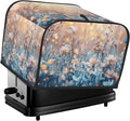 4 Slice Toaster Cover for Kitchen Flower Field Landscape Waterproof and Dustproof Toaster Dust Cover with Side Pockets Decorative Universal Cover for Wide Slot Toasters and Small Appliances