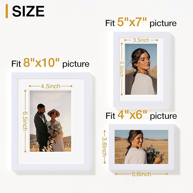 Vittanly 20 Pack Picture Frames Collage Wall Decor, Gallery Wall Frame Set with 4Pcs 8x10, 8Pcs 5x7 and 8Pcs 4x6 Photo Frames, Picture Frame Set for Wall Collage or Tabletop Display, White