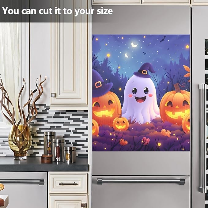 Halloween Ghosts Pumpkins Dishwasher Magnet Cover Sticker Magnetic Refrigerator Panel Front Door Fridge Microwave Decal