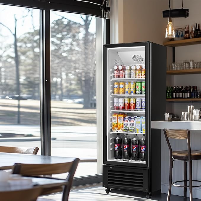 BODEGACOOLER Beverage Refrigerator, 326L/344 Qt Commercial Refrigerator For Kitchen, Home,Office and Garage, 312 Cans & 192 Bottles Display Refrigerator For Beer,Soda, Bar Cooler with Soft LED Light.