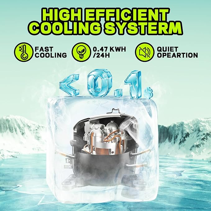 Small Mini Freezer Chest Freezer with 2 Hanging Baskets Electronic Control to 1℉ Top Door Open Freezer Energy Saving Quiet Operation Perfect for Dorm, Garage and RVS, White