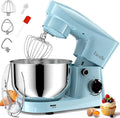 Facelle Stand Mixer, 10-Speed 6QT Kitchen Electric Mixer, Tilt-Head Food Mixer with Beater, Dough Hook, Wire Whip and Egg Separator, scraper for Most Home Cooks (Blue)