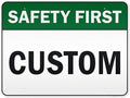 Custom Safety First Sign, Ansi Sign, Osha Compliant, 36x48 Inches, Reflective, Rust Free DiBound, Fade Resistant, Made in USA by My Sign Center