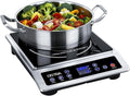 OSTBA 1800W Commercial Induction Cooktop, 10" Heating Coil Countertop Induction Burner, 10 Power Levels & 120–460°F Temperature Control, 12H Timer, Keep Warm, ETL Certified