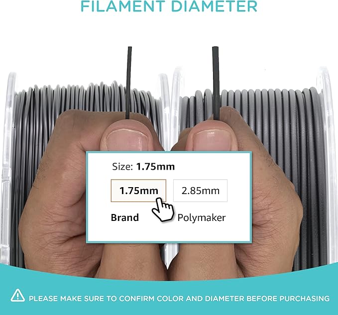 Polymaker 5kg ABS Filament 1.75mm Black, 3D Printer Filament 1.75mm Heat Resistant - PolyLite Black ABS 3D Printing Filament 1.75mm Cost Effective Large Spool, Strong & Durable