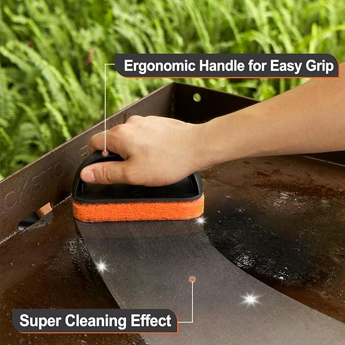 SHINESTAR Griddle Cleaning Kit for Blackstone, 12-Piece Flat Top Grill Cleaning Kit, Equipped with Scouring Pads, Cleaning Brick and Scraper, Deep Cleaning & Stain Removal