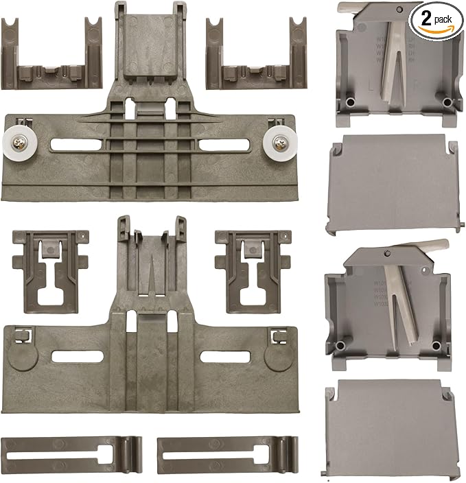 10Pcs WPW10546503 Dishwasher Upper Rack Parts and Dishwasher Adjuster Housing, Replacement for Kenmore 221.4715N710 221.4792N512, Replaces W10320664 W10320665