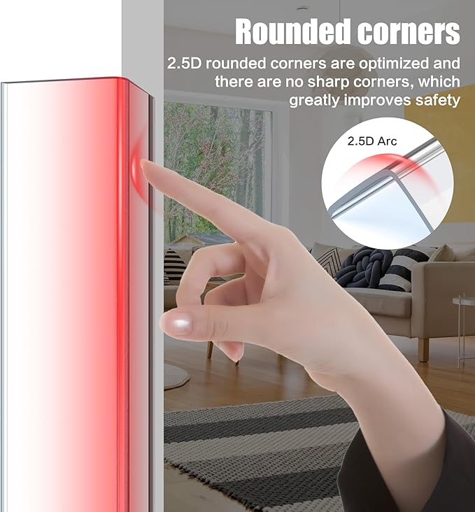 Wall Corner Protector, Walls Edge Protector, Self-Adhesive Wall Corner Guards, PVC Double Side Edge Protector, Furniture Stairs Guard (Clear, 2pcs x 35.4" L x 1.97" W)