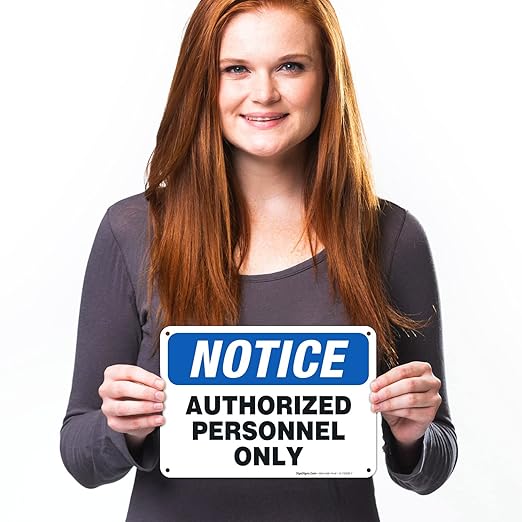 Authorized Personnel Only Sign, 10x7 Inches, Rust Free .040 Aluminum, Fade Resistant, Made in USA