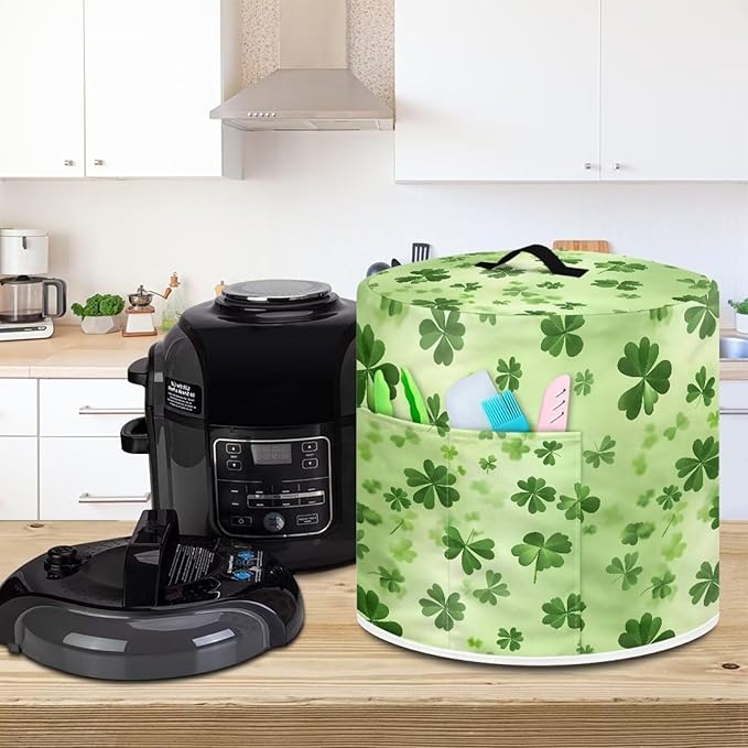 Pressure Cooker Cover,Green Leaf Leave Kitchen Appliance Dust Cover, Rice Cooker Protective Cover with Pocket, Suitable for Air Fryer Cover, Toaster Cover, Oven Cover