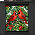 Christmas Cardinals Dishwasher Magnet Cover, 23" W x 26" H Fridge Magnetic Stickers Reuseable Magnet Panel Decal Cover for Washing Machine Fridge Microwave Cabinet Kitchen Christmas Decoration