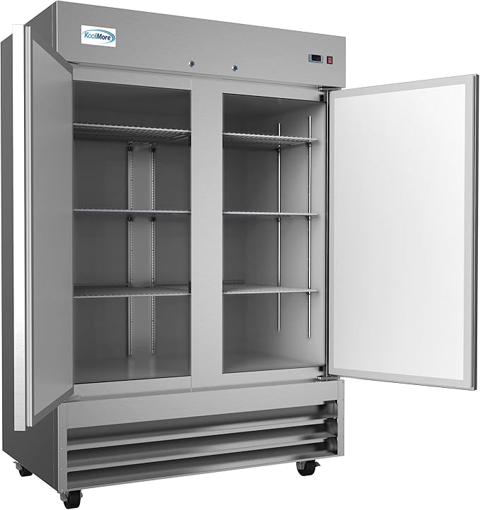KoolMore - RIF-2D--SS 54" 2 Door Stainless Steel Upright Commercial Reach-in Freezer - 47 cu. ft (RIF-2D-SS)