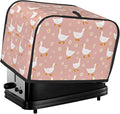2 Slice Toaster Cover for Kitchen Goose Pattern Daisy Flower Waterproof and Dustproof Toaster Dust Cover with Side Pockets Decorative Universal Cover for Wide Slot Toasters and Small Appliances