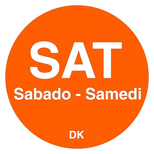 DayMark Safety Systems-IT1143926 Day of The Week 3/4" Circle Permanent Label, SAT (Roll of 1,000) (Pack of 2)