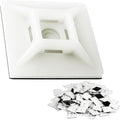 Large, Premium Zip Tie Adhesive-Backed Mounts 100 Pk by Phyxology Supply. Pro-Grade, UV White Cable Tie Bases: 1.1 in x 1.1 in. Screw-Hole Anchor Point Gives High-Strength Durability for Long-Term Use