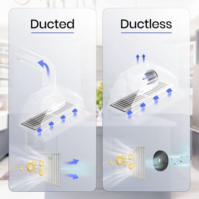EKON NAB02-36" 900CFM Range Hood Insert, Ducted/Ductless Convertible Built-in Range Hood with Remote/4-Speed Touch Control LCD Display,Adjustable Leds for Over Kitchen Stove