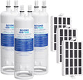 GOLDEN ICEPURE RWF6700A Refrigerator Water Filter Replacement for Everydrop® Filter 1, W10295370A with Air Filter Replacement for W10311524, FreshFlow AIR 1, 3 PACK
