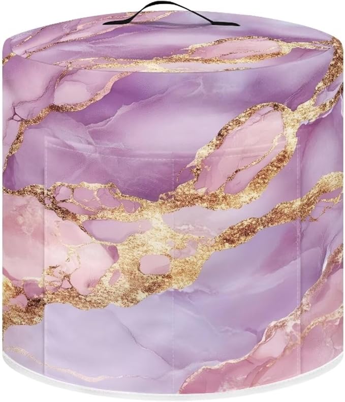 Purple Marble Dust Cover for Kitchen Instant Pot Accessories Appliance Cover Quart Pressure Cooker Air Fryer Rice Cooker Kitchen Appliance Dust Covers with Storage Pockets Size L