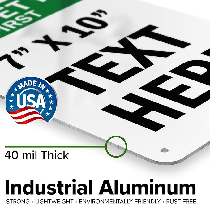 Custom Safety First Sign, OSHA Sign, 7x10 Inches, Rust Free .040 Aluminum, Fade Resistant, Made in USA by My Sign Center