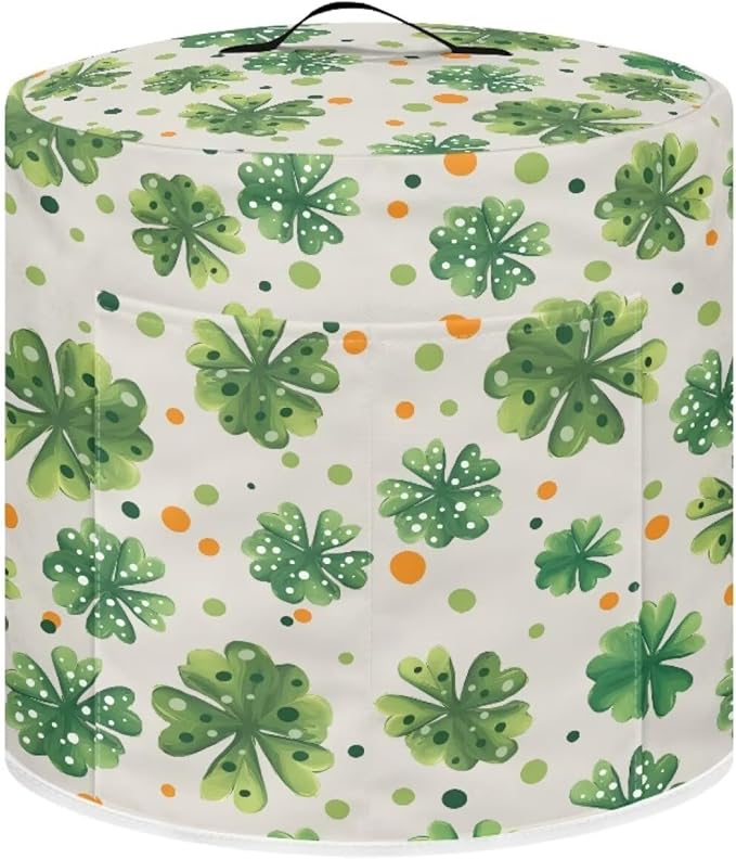 TODIYADDU Spot Shamrock Pressure Cooker Cover for Women Festive Style St Patrick's Day Instant Pots Cover with Handle for Rice Cooker Air Fryer Universal Kitchen Appliance Covers Storage Case