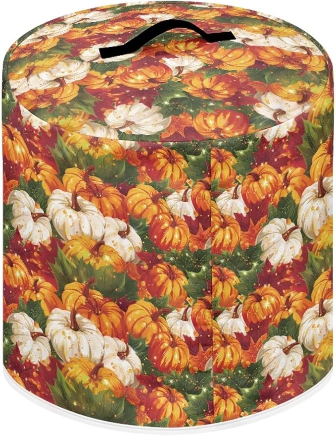 8 Quart Pressure Cooker Dust Cover with Top Handle and Storage Pockets Kitchen Appliance Protector Cover for Air Fryer Rick Cooker Pumpkins Maple Leaf Thanksgiving Day Decor