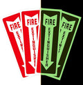 4 PCS Fire Extinguisher Signs,Glow in The Dark fire Extinguisher Sticker, 4"x12" Photoluminescent PVC Vinyl, High Adhesion UV Waterproof Label for Indoor Outdoor, Office, School, Hospital Use