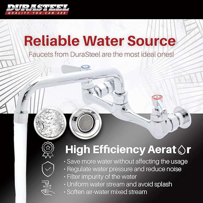 DuraSteel 304 Stainless Steel Utility Sink - 18 Inch Freestanding Prep Sink with Faucet - Dual CEC & NSF Certified Wash Station for Kitchen, Laundry, Garage & Restaurant