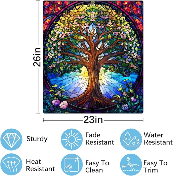 Tree of Life Colorful Dishwasher Magnet Cover Front Dishwasher Cover Decor Reusable Magnetic Door Cover Panel Decal Home Appliances Stickers Kitchen Refrigerator Fridge 23"x26"