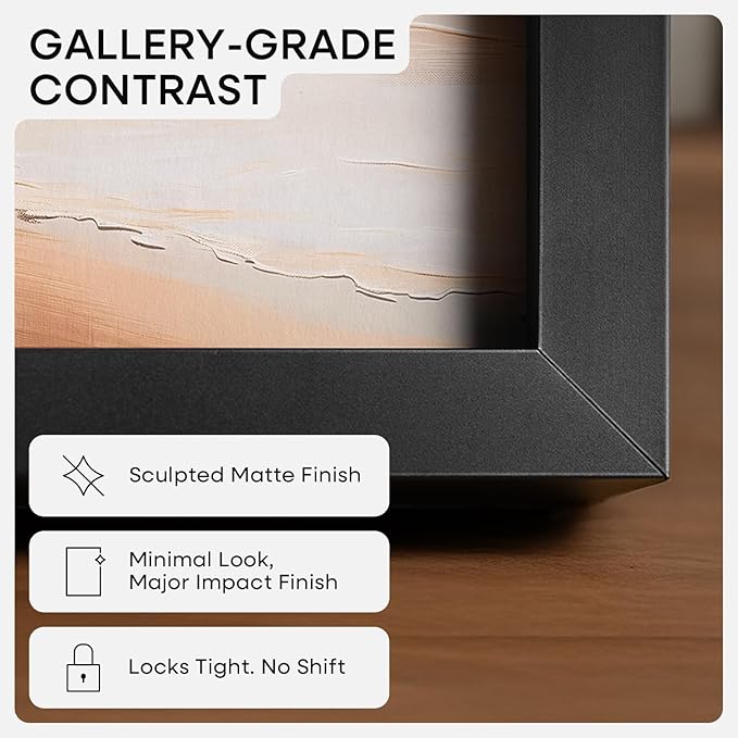 Homeforia 5x7 Picture Frame Black, High End Metal 5 x 7 Black Frames with Mat 4 x 6 for Art, 5x7 Desk Frame Matted to 4x6 inch Photo, 5 by 7 Wall or Tabletop Frames, Tempered Glass, Wall Kit, Set of 2
