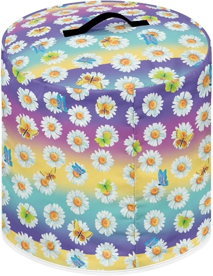 Flashideas Daisy Butterfly Pressure Cooker Cover, Kitchen Appliance Dust Cover, Rice Cooker Protective Cover with Pocket, Suitable for Air Fryer Cover, Toaster Cover, Oven Cover
