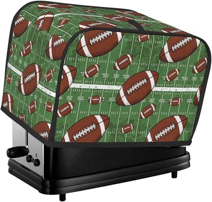 2 Slice Toaster Cover Retro American Football Field, Kitchen Appliance Dust & Fingerprint Protector, Machine Washable with Pocket
